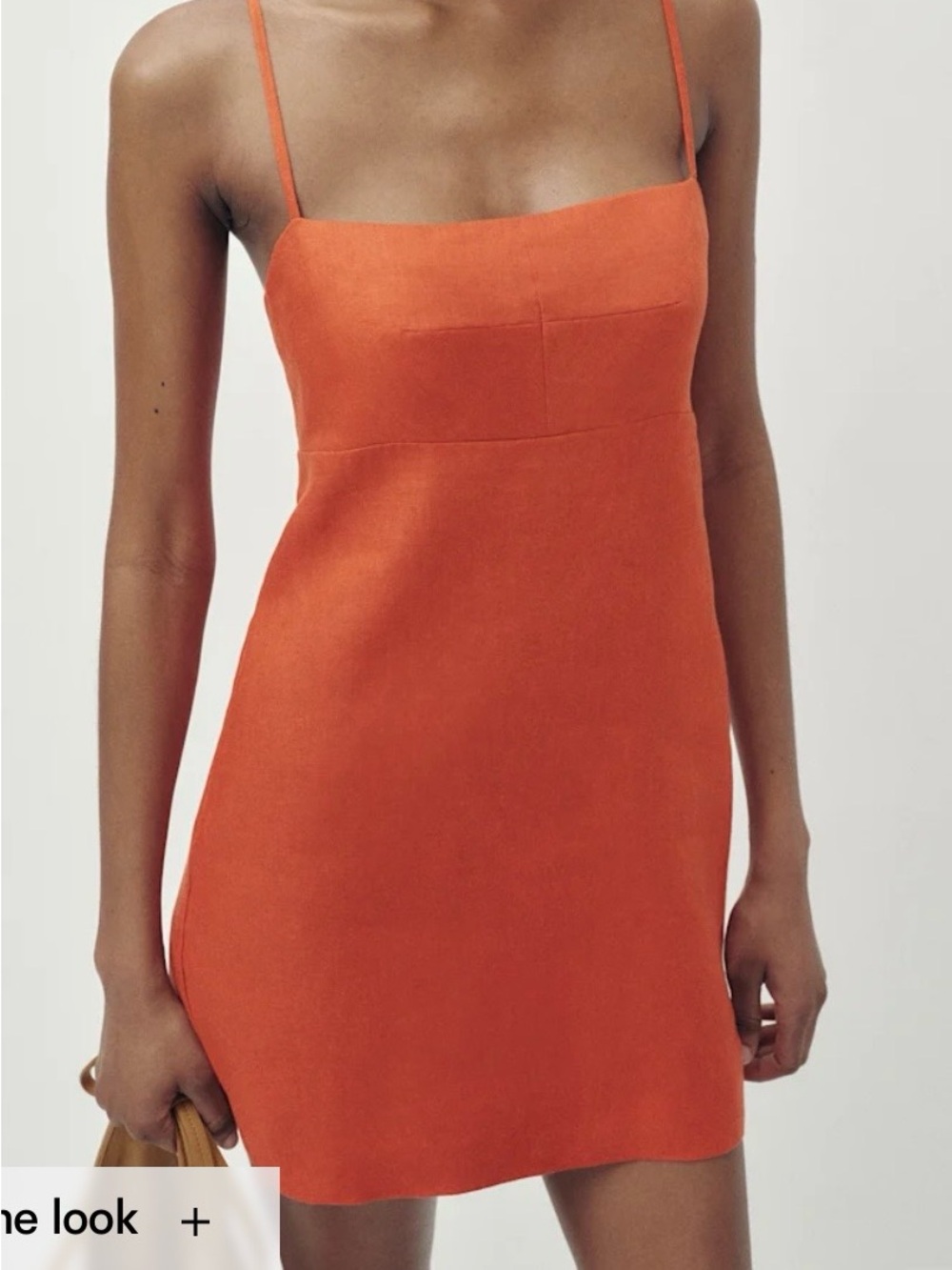 Reformation Demi Linen Mini Dress NWT Size 0 Chili Mango color